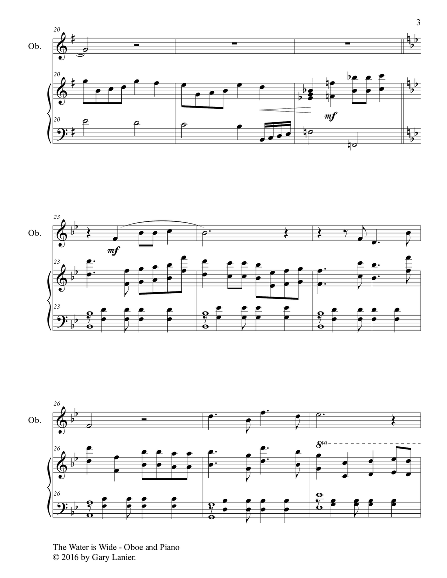 THE WATER IS WIDE (Oboe & Piano with Parts) THE WATER IS WIDE (Oboe & Piano with Parts) Piano scores gallery preview page 4