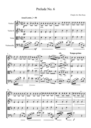 Chopin Prelude 6 for String Quartet (Cello Solo)