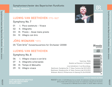 Beethoven: Symphonies Nos. 7 & 8 - Widmann: "Con brio"