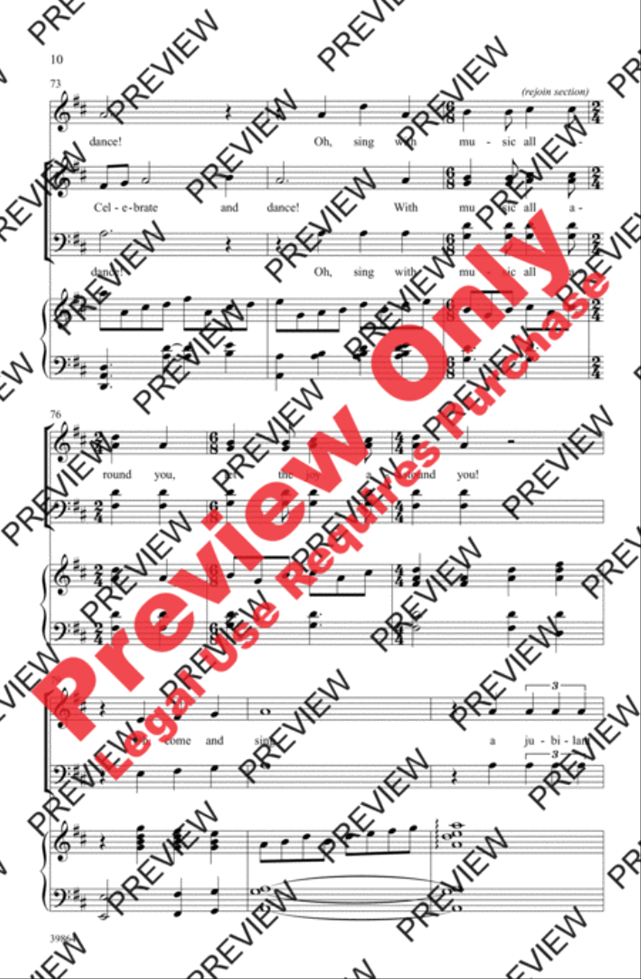 Celebrate and Sing! Celebrate and Sing! 4-Part scores gallery preview page 10