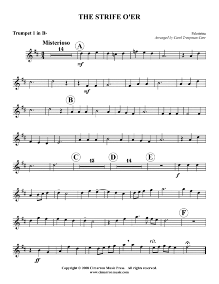 The Strife is O'er Brass Quintet scores gallery preview page 4