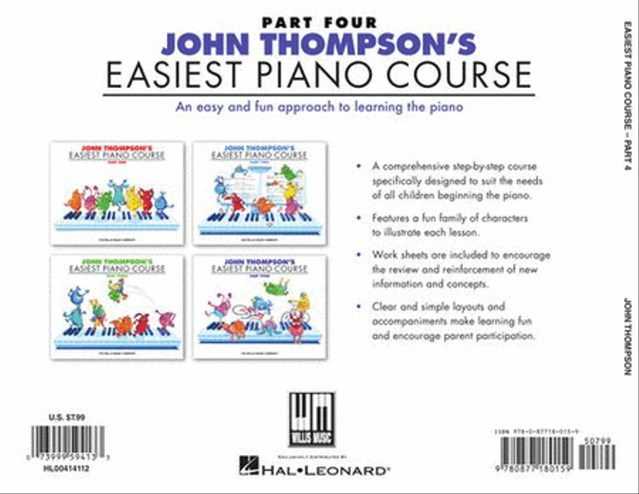 John Thompson's Easiest Piano Course – Part 4 – Book Only