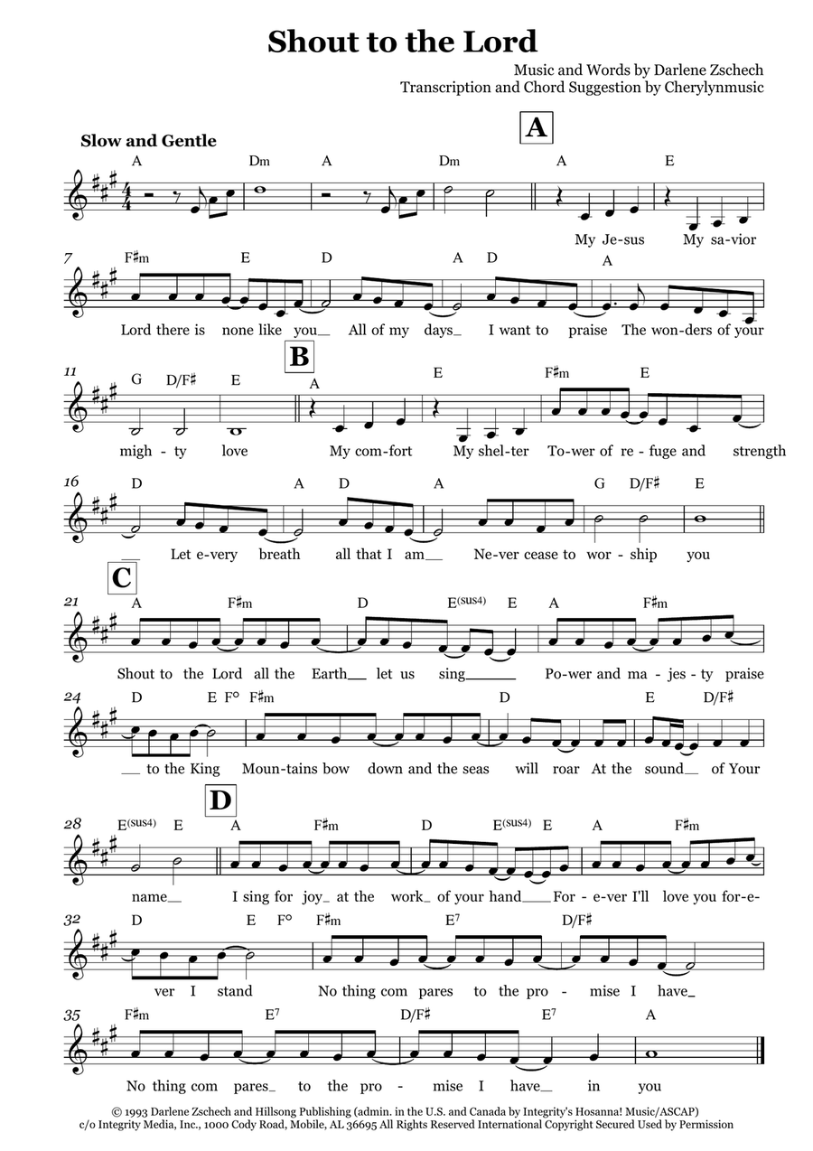 Shout To The Lord Choir scores gallery preview page 1