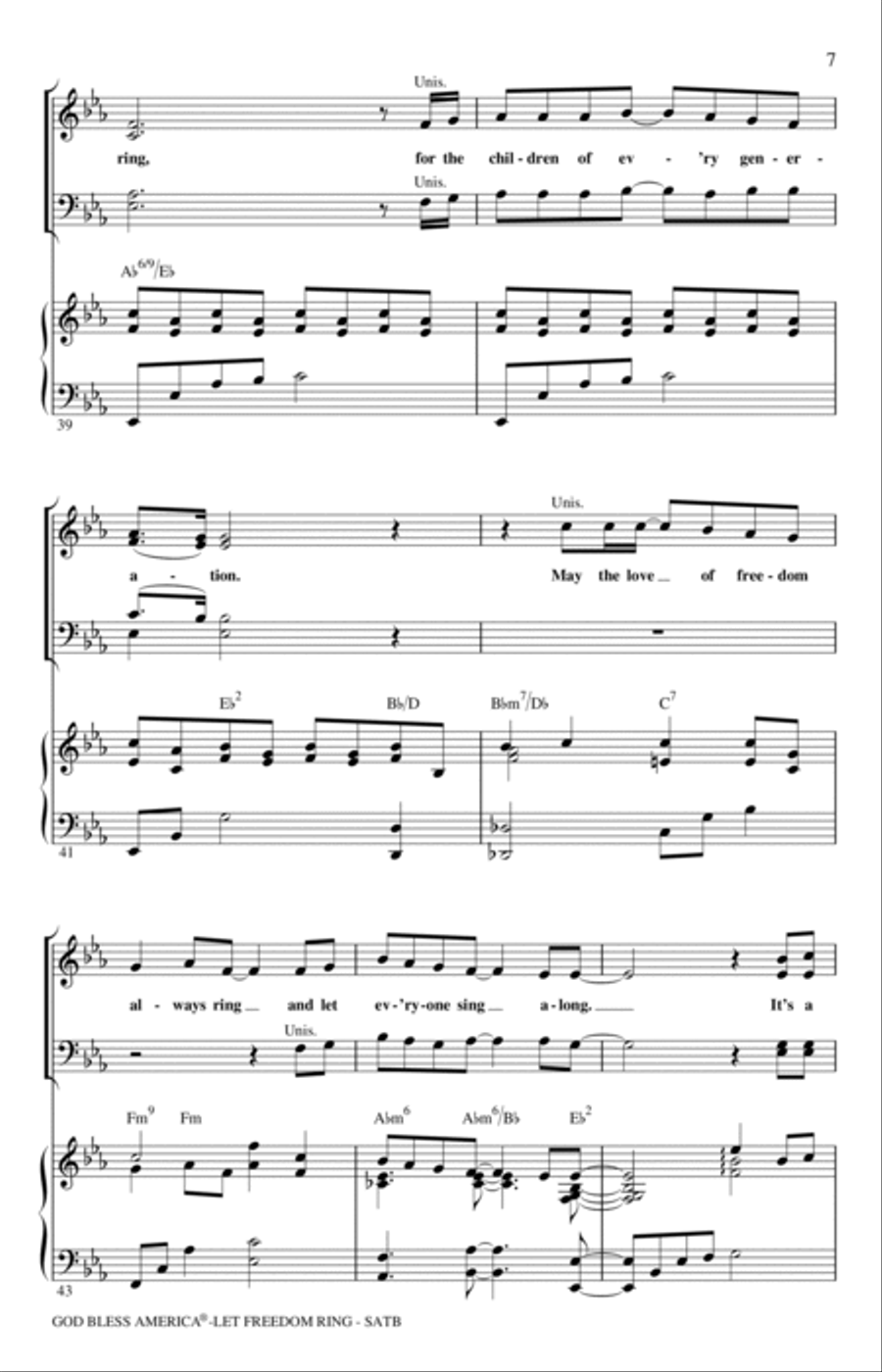 God Bless America (Let Freedom Ring) (Medley) 4-Part scores gallery preview page 6