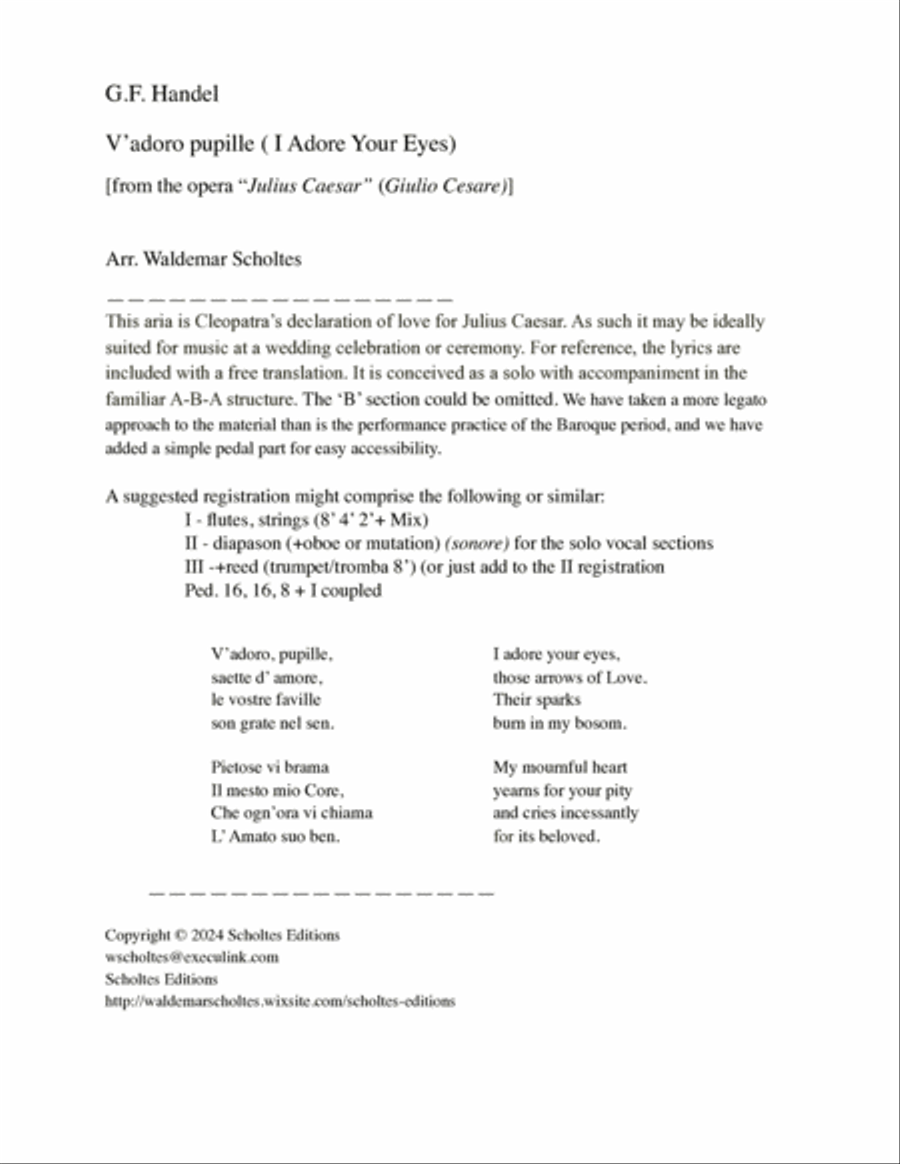 V'adoro, pupille Organ Solo scores gallery preview page 2