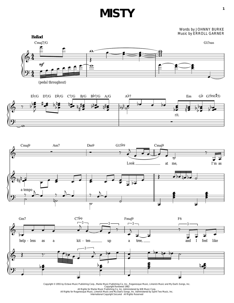 Misty Piano, Vocal scores gallery preview page 1