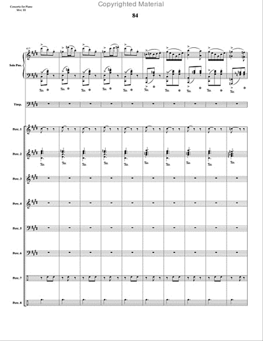 Concerto for Piano and Percussion Orchestra Percussion Ensemble scores gallery preview page 106