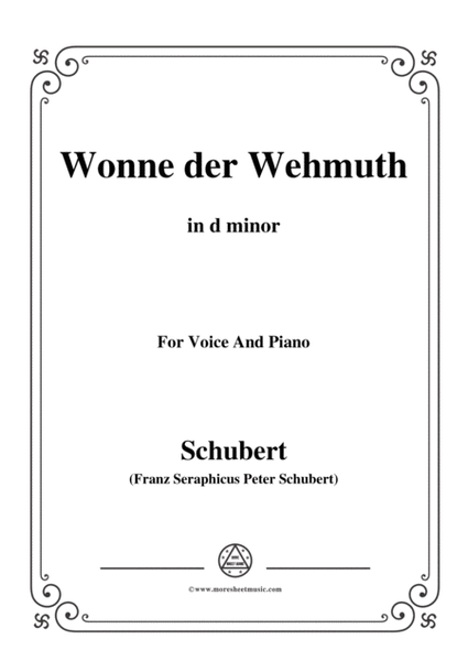 Schubert-Wonne der Wehmuth,Op.115 No.2,in d minor,for Voice&Piano image number null