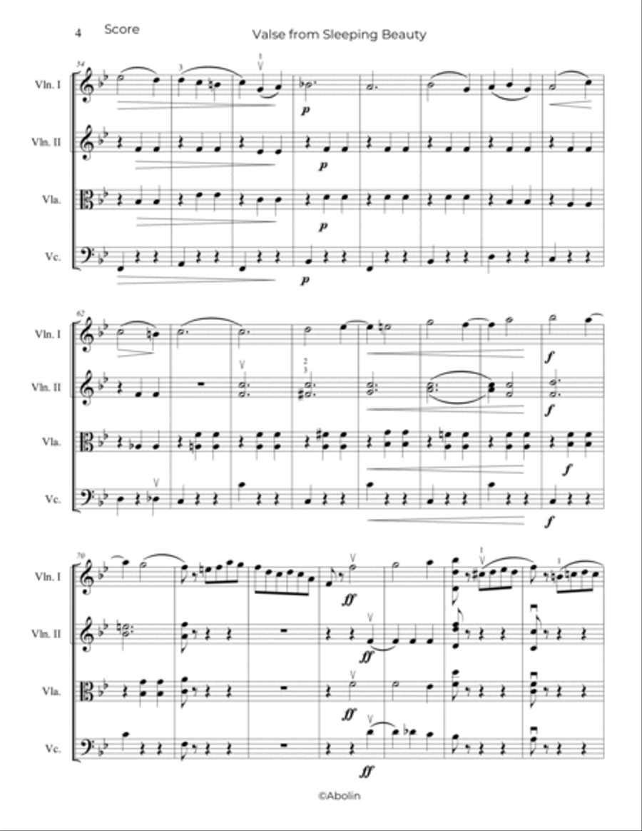 Tchaikovsky: Waltz from The Sleeping Beauty - String Quartet
