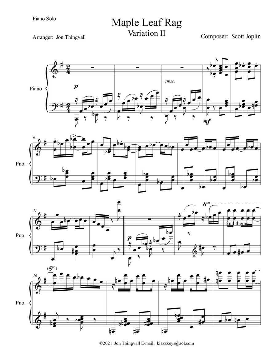 Maple Leaf Rag Variation II (more advanced than my other version) image number null