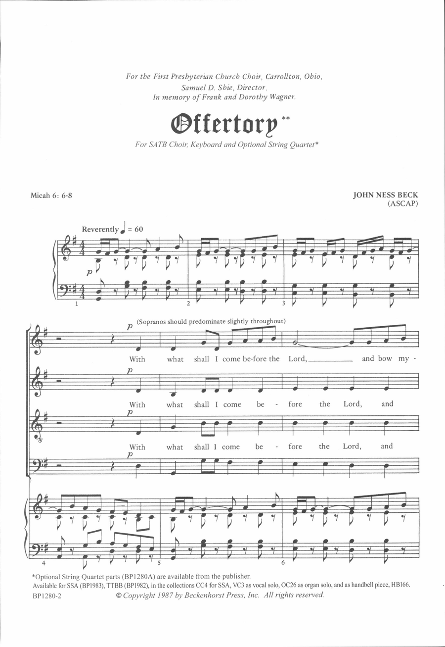Offertory - SATB 4-Part scores gallery preview page 2