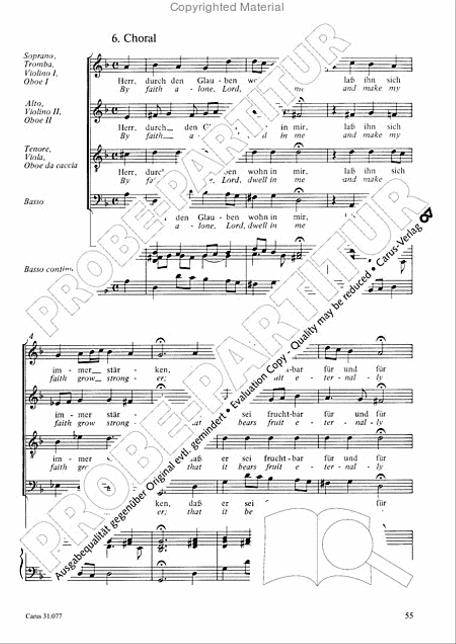 The Lord your God you shall now be loving (Du sollt Gott, deinen Herren, lieben)