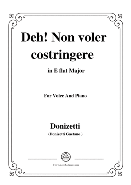 Donizetti-Deh! Non voler costringere,from 'Anna Bolena',in E flat Major,for Voice and Piano image number null