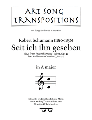 SCHUMANN: Seit ich ihn gesehen, Op. 42 no. 1 (transposed to A major)