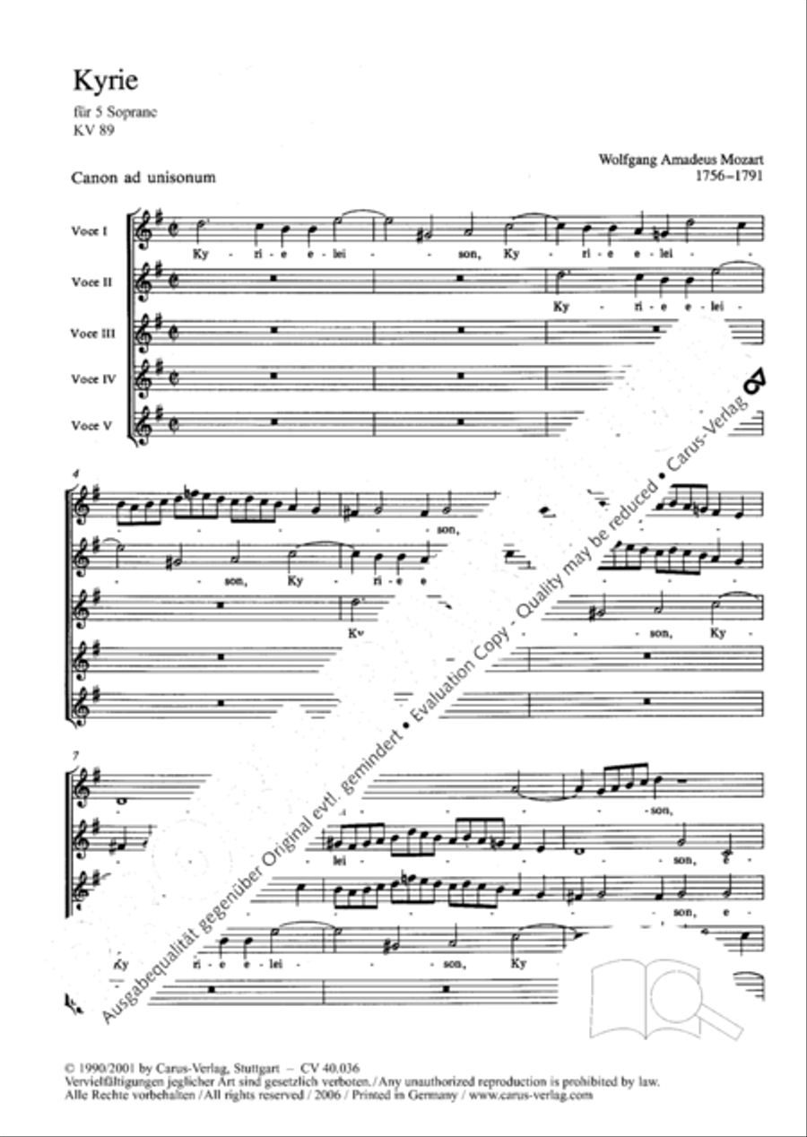 Kyrie in D minor 4-Part scores gallery preview page 7