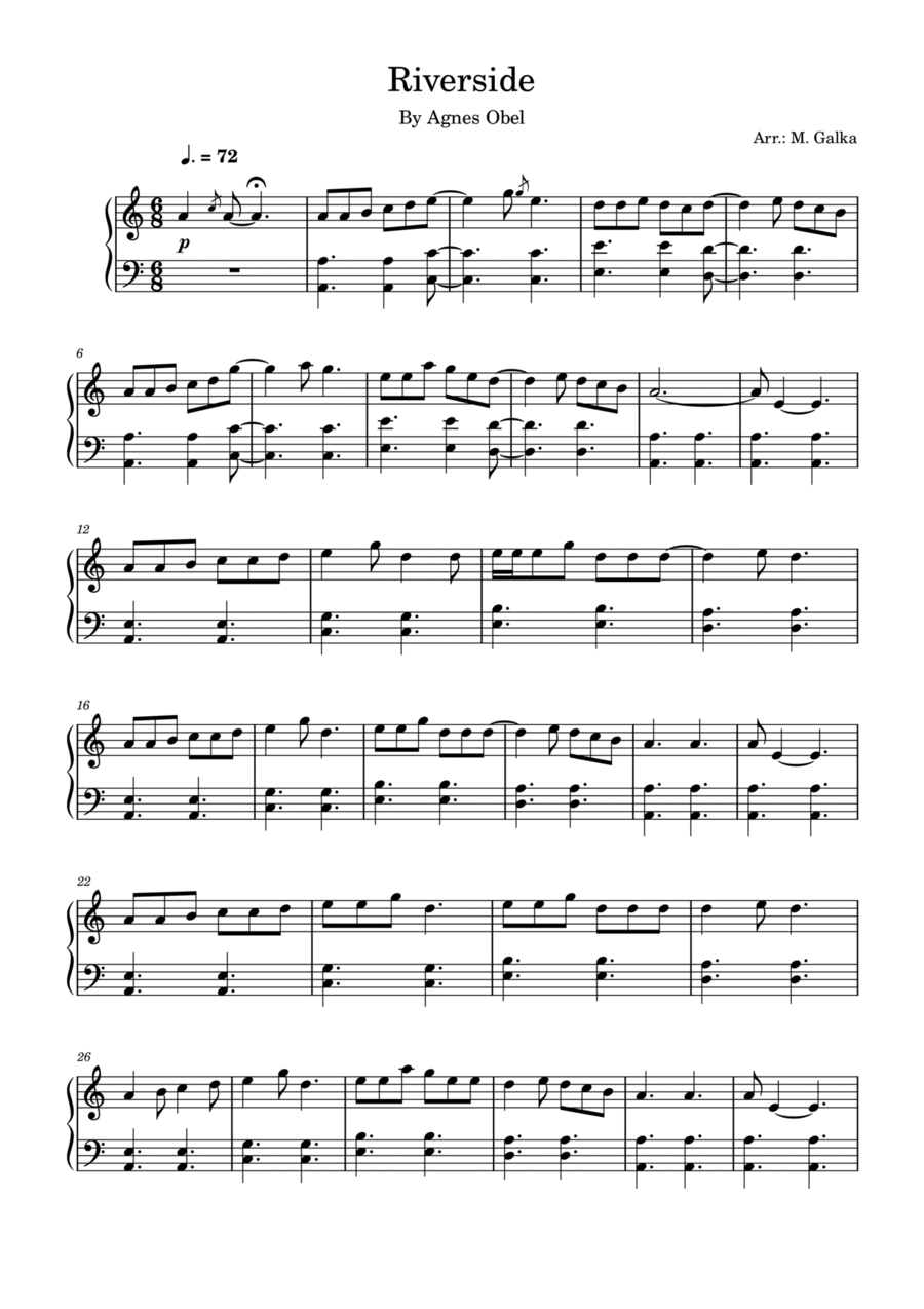 Riverside Riverside Piano Solo scores gallery preview page 1