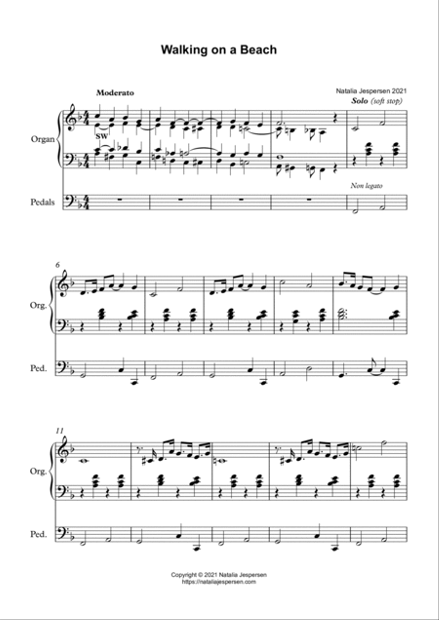 Walking on a Beach Organ Solo scores gallery preview page 2