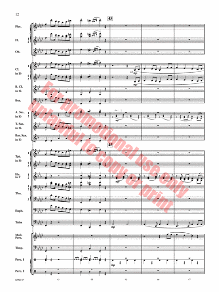 Courage of the Cossacks Concert Band scores gallery preview page 13