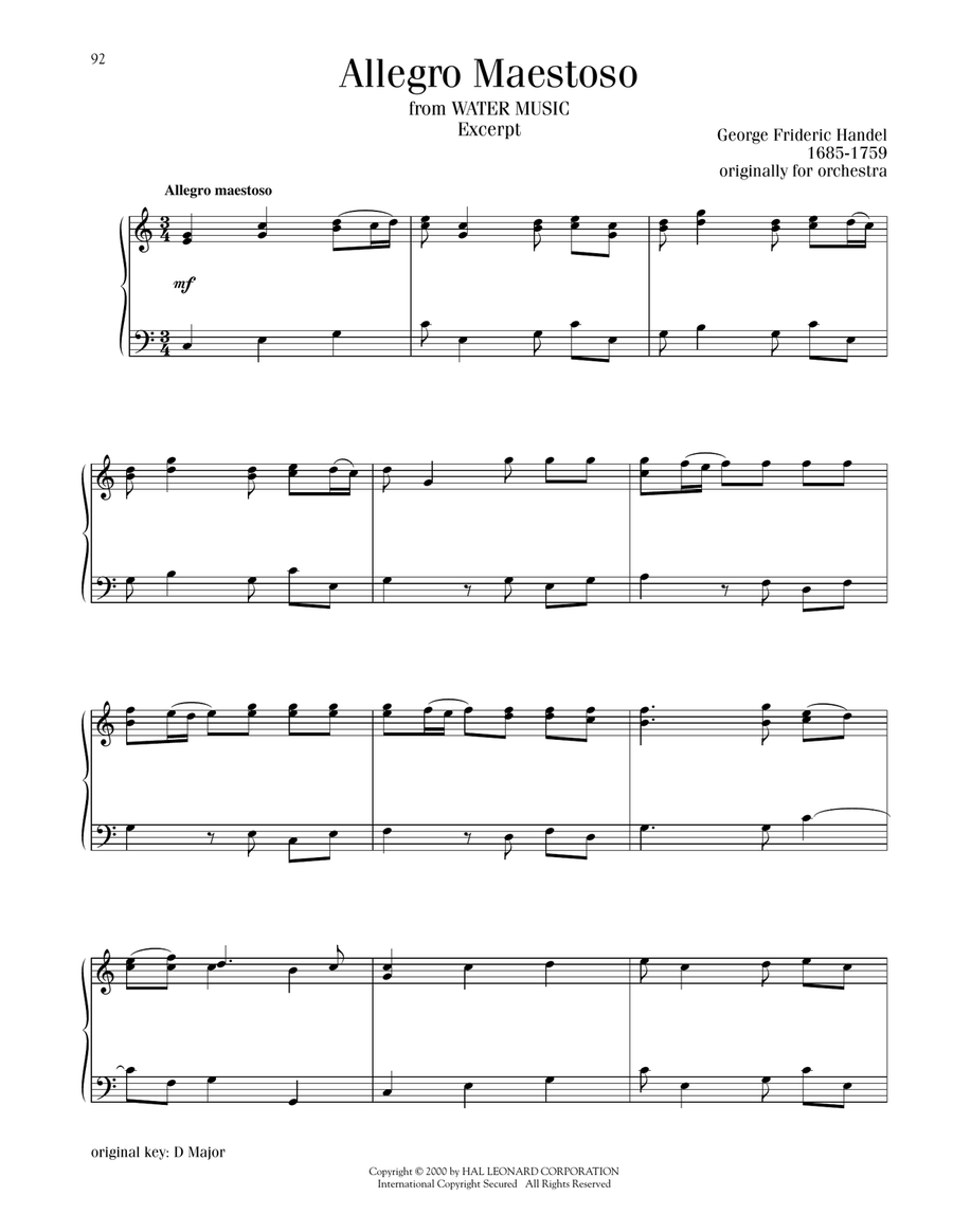 Allegro Maestoso Allegro Maestoso Piano Solo scores gallery preview page 1
