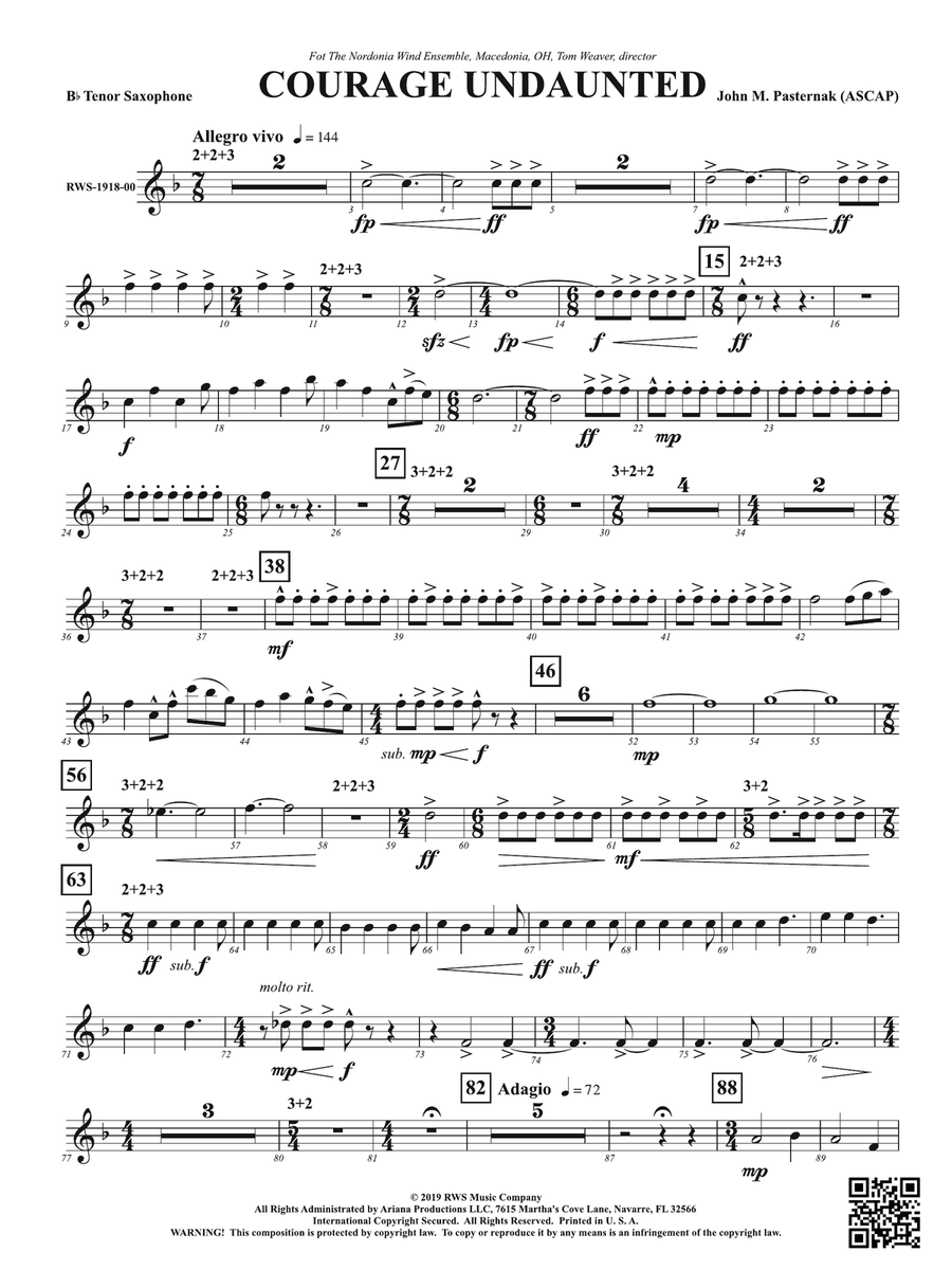 Courage Undaunted: B-flat Tenor Saxophone