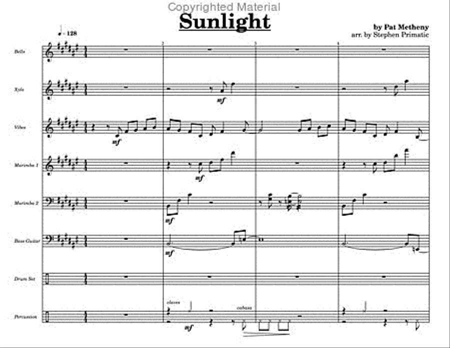 Sunlight Sunlight Percussion Ensemble scores gallery preview page 2