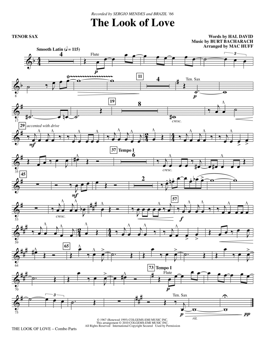 The Look Of Love - Tenor Sax Choir scores gallery preview page 1