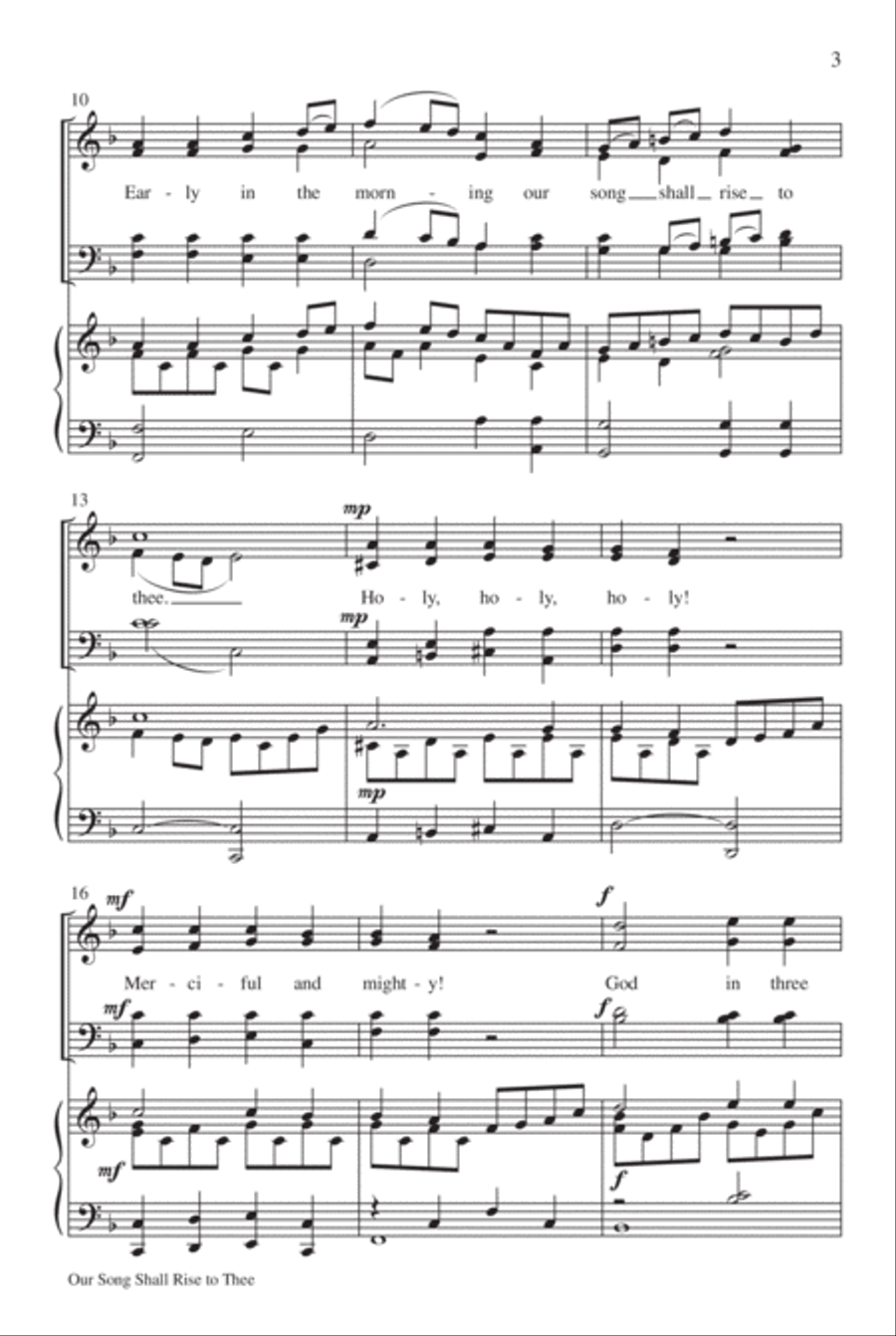 Our Song Shall Rise to Thee 4-Part scores gallery preview page 4