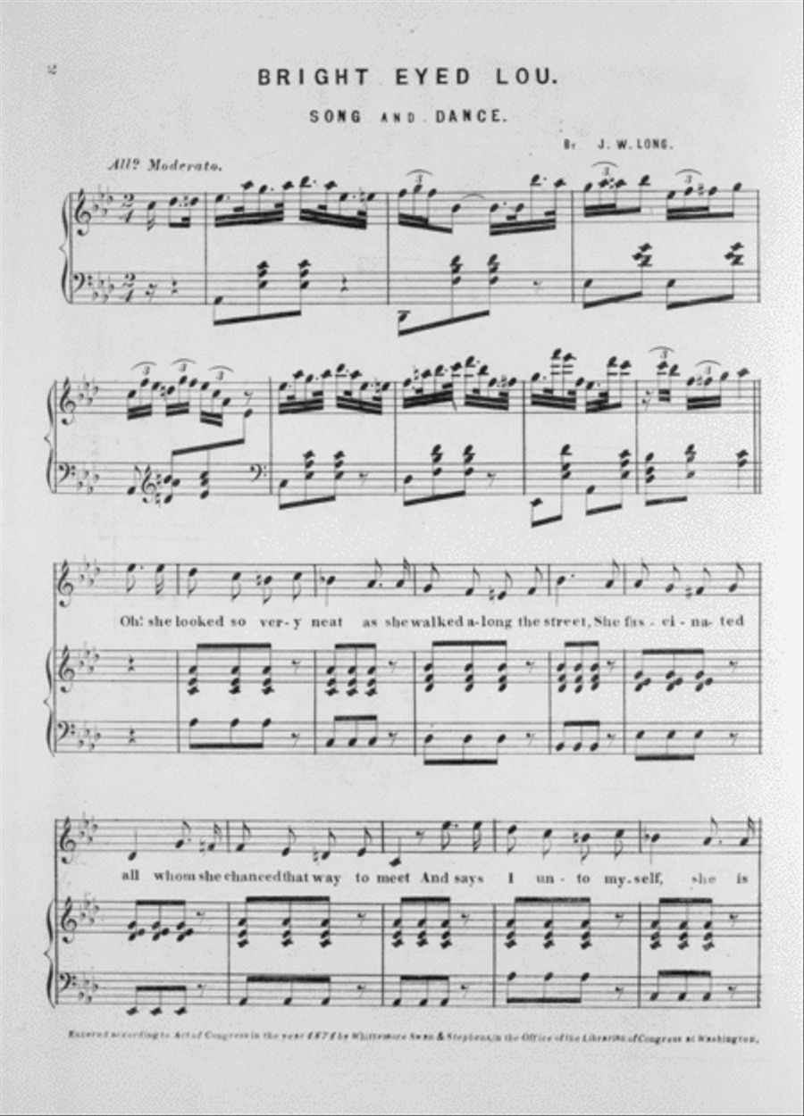 Bright Eye'd Lou. Song & Dance for Male & Female Characters Voice scores gallery preview page 2