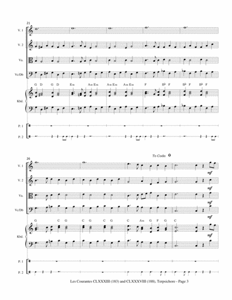 Les Courantes - Dances 183 and 188 from Terpsichore (Praetorius) for Strings image number null