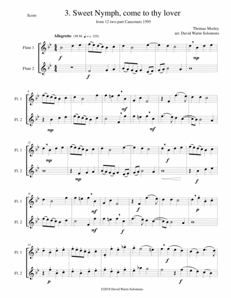 12 easy Canzonets for flute duo image number null