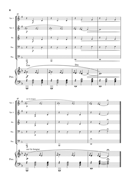 Gnossienne No. 1 – for Brass Quintet and Piano with chords image number null