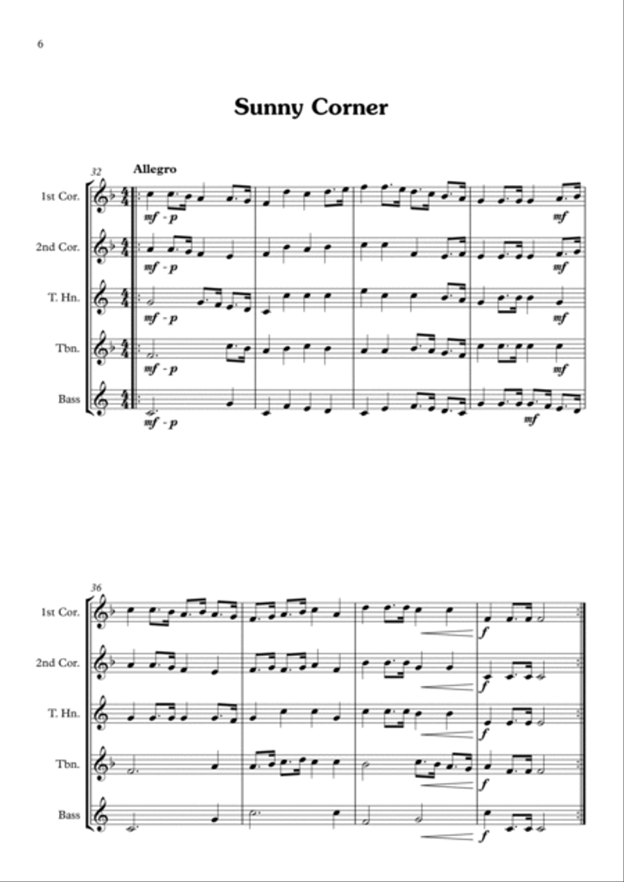 Four Cornish Tea Treat Tunes for Brass Quintet Brass Quintet scores gallery preview page 6