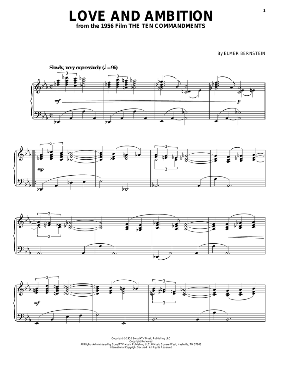Love And Ambition Piano Solo scores gallery preview page 1