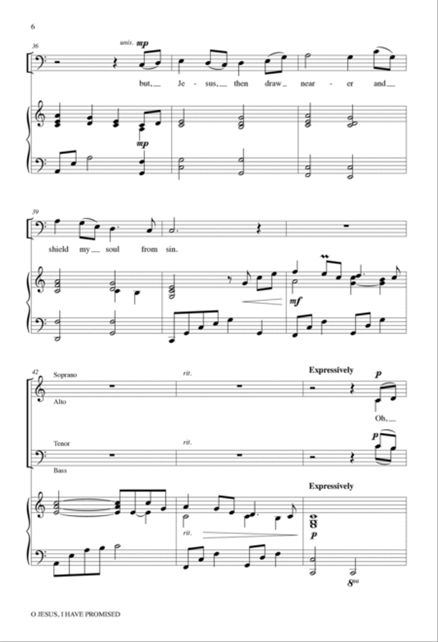 O Jesus, I Have Promised 4-Part scores gallery preview page 6