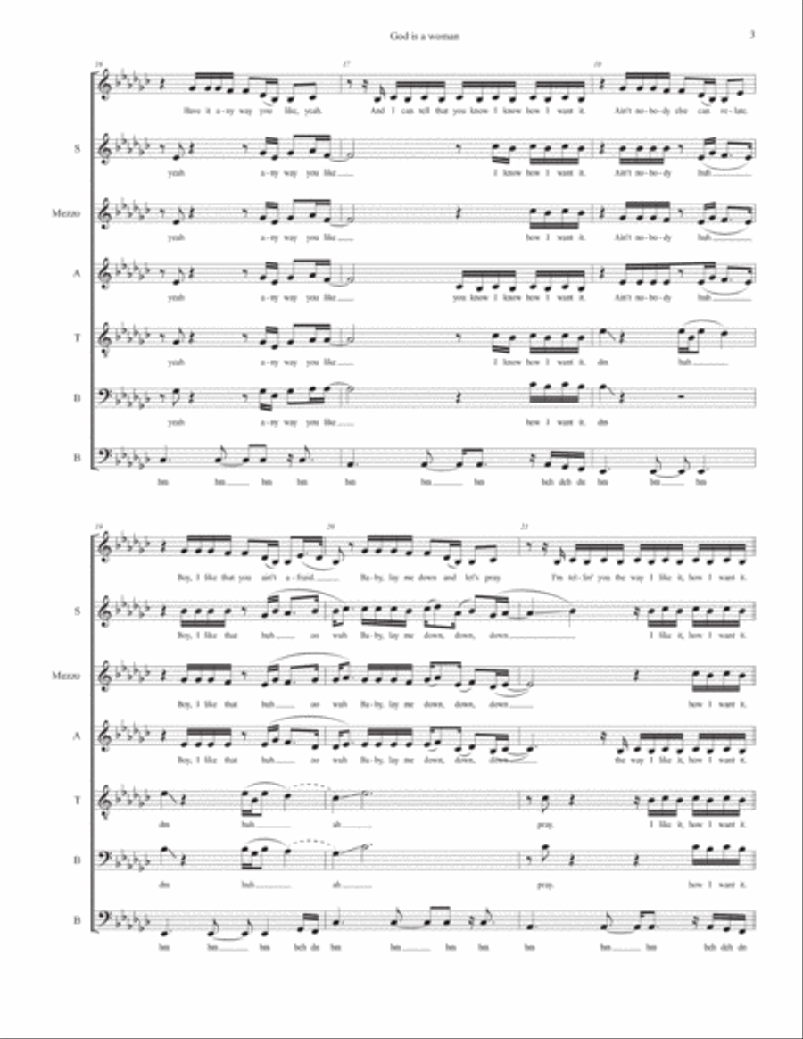 God Is A Woman Divisi scores gallery preview page 3