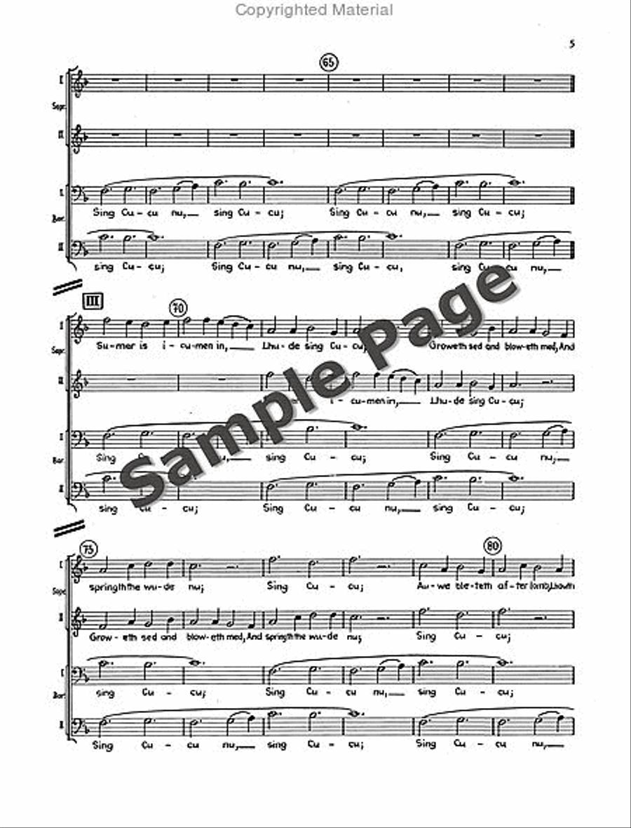 Rota Sumer Is Icumen In Ch. Score Mixed Choir scores gallery preview page 6