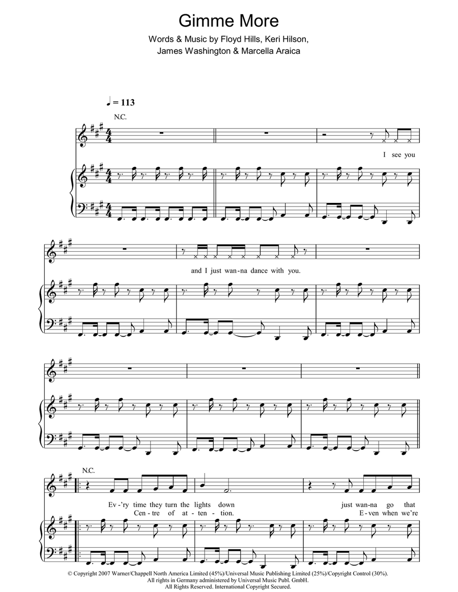 Gimme More Acoustic Guitar scores gallery preview page 1