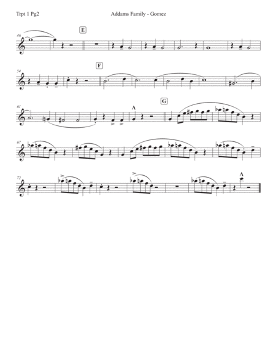 Addams Family Theme Chamber Music scores gallery preview page 3