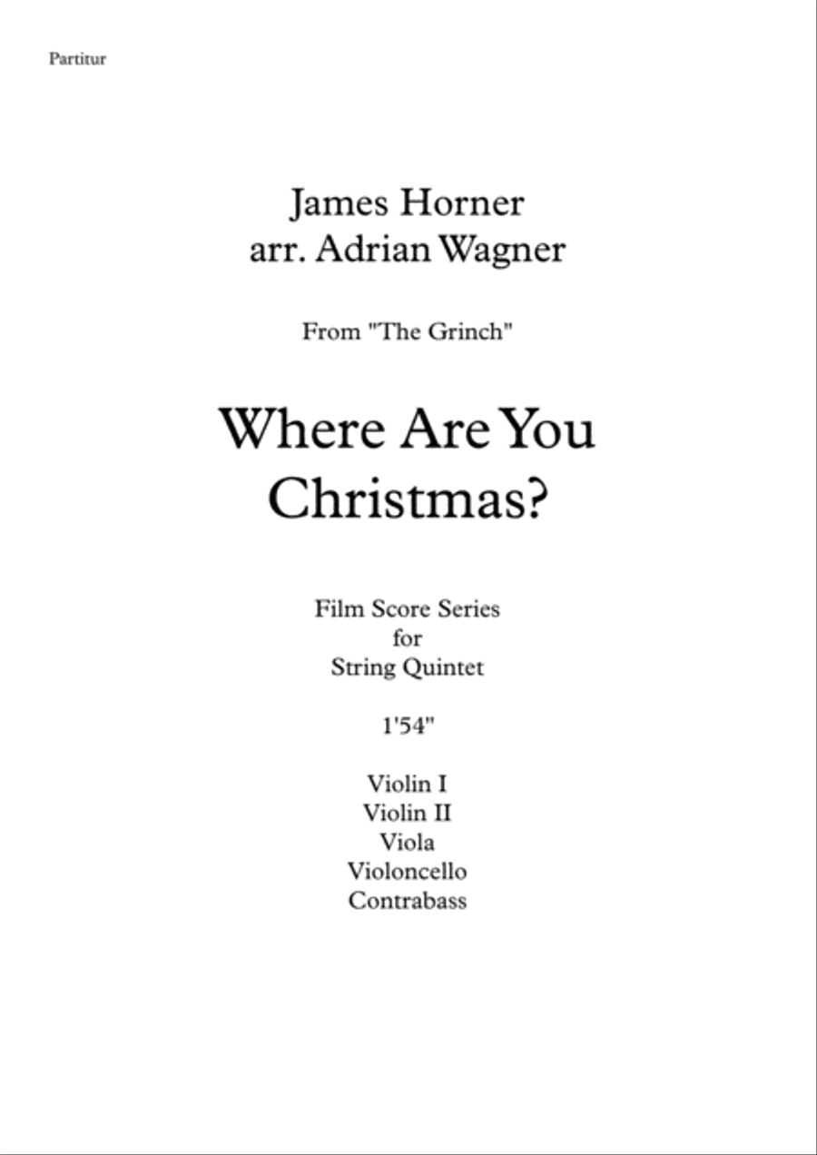 Where Are You Christmas? String Quintet scores gallery preview page 2