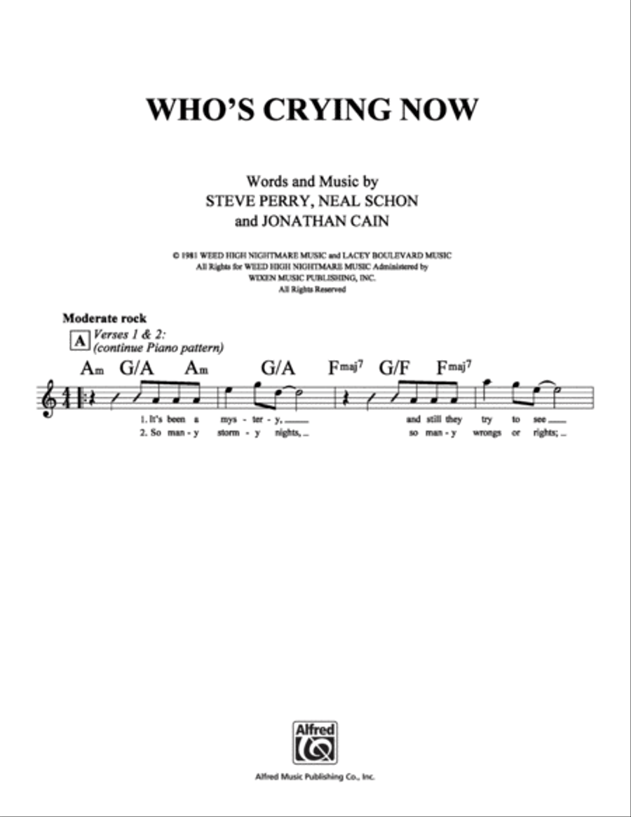 Who's Crying Now School and Community scores gallery preview page 1