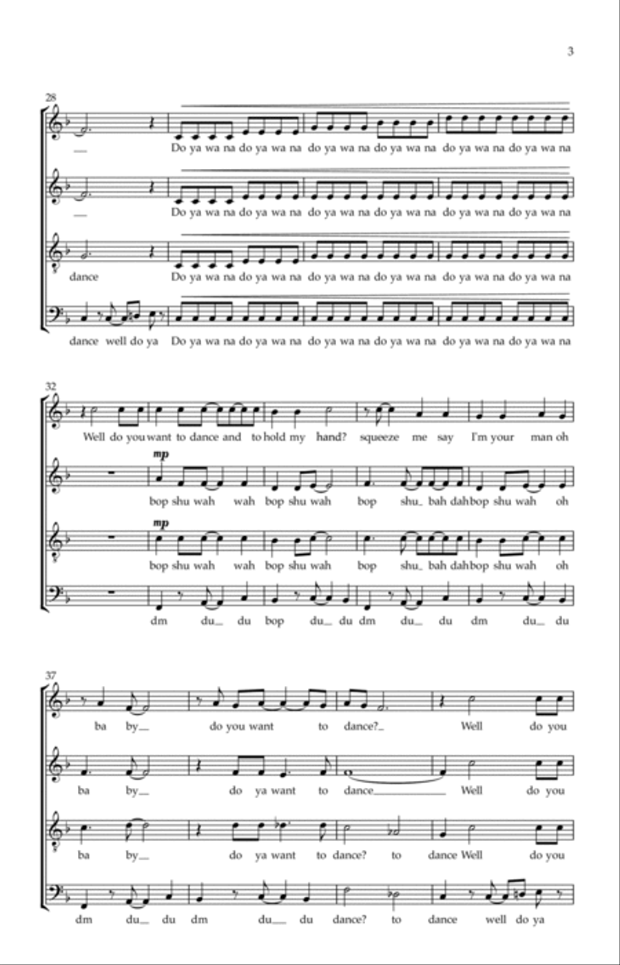 Do You Want To Dance? 4-Part scores gallery preview page 3