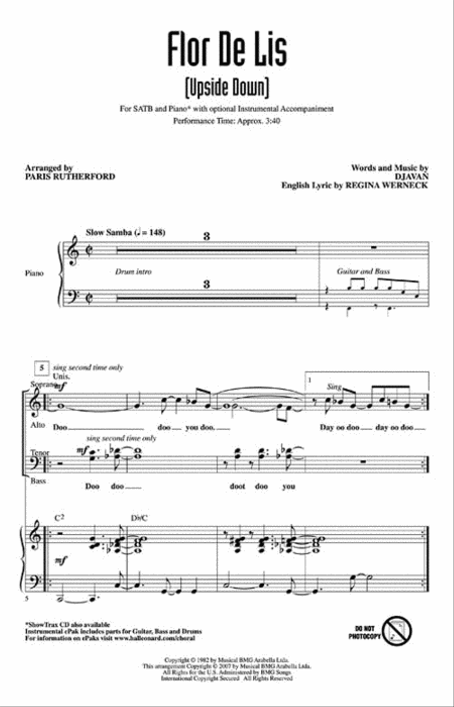 Flor De Lis (Upside Down) 4-Part scores gallery preview page 2
