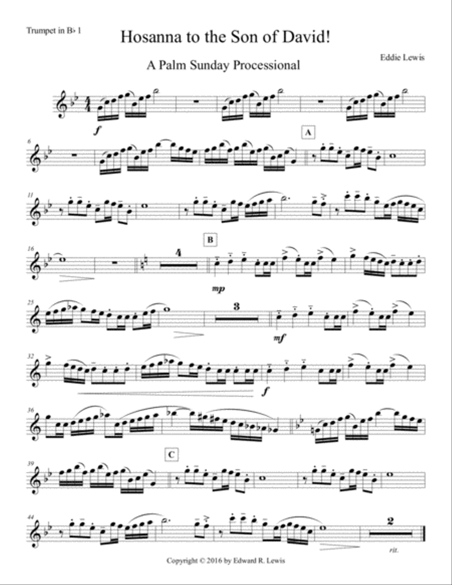 Hosanna to the Son of David Brass Ensemble scores gallery preview page 2