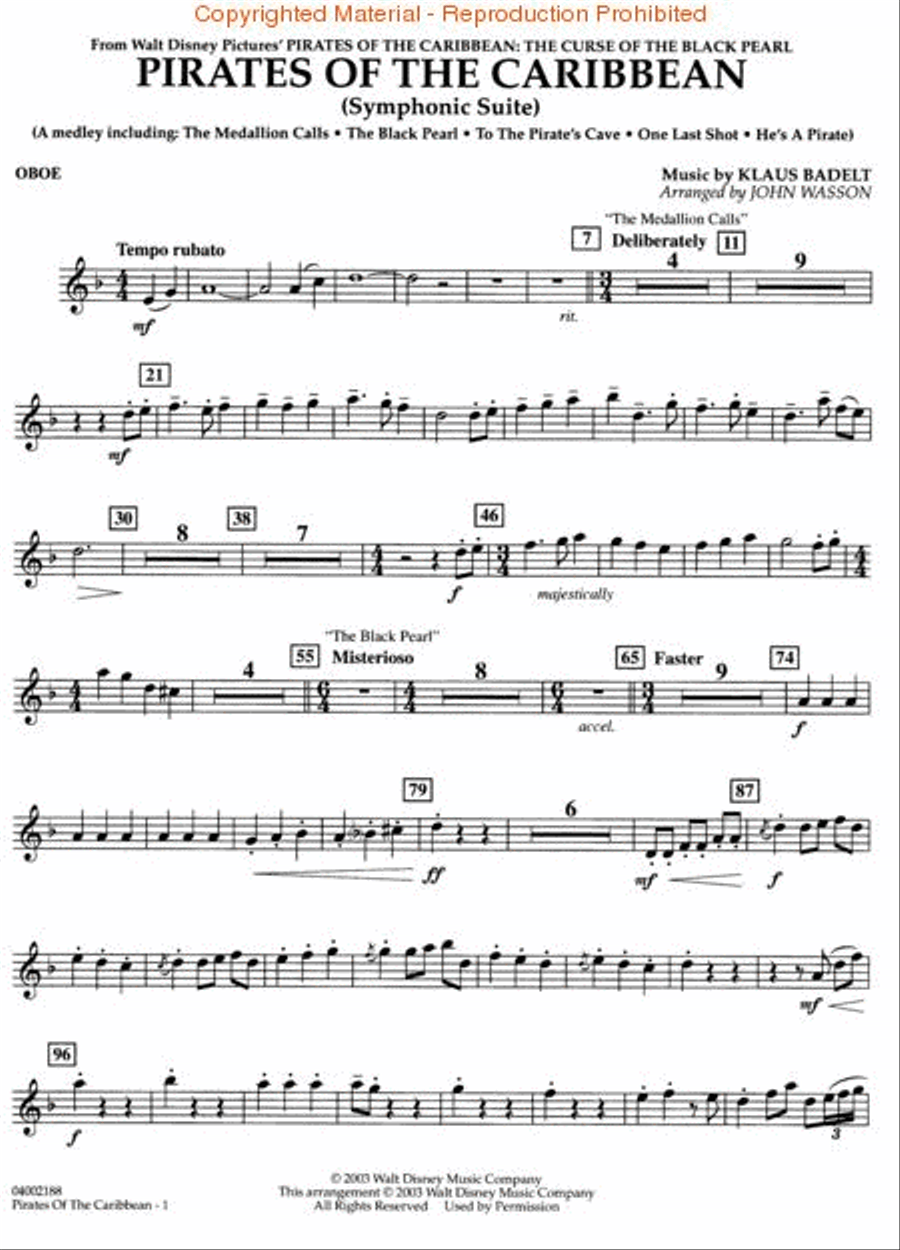 Pirates of the Caribbean (Symphonic Suite) Concert Band scores gallery preview page 4