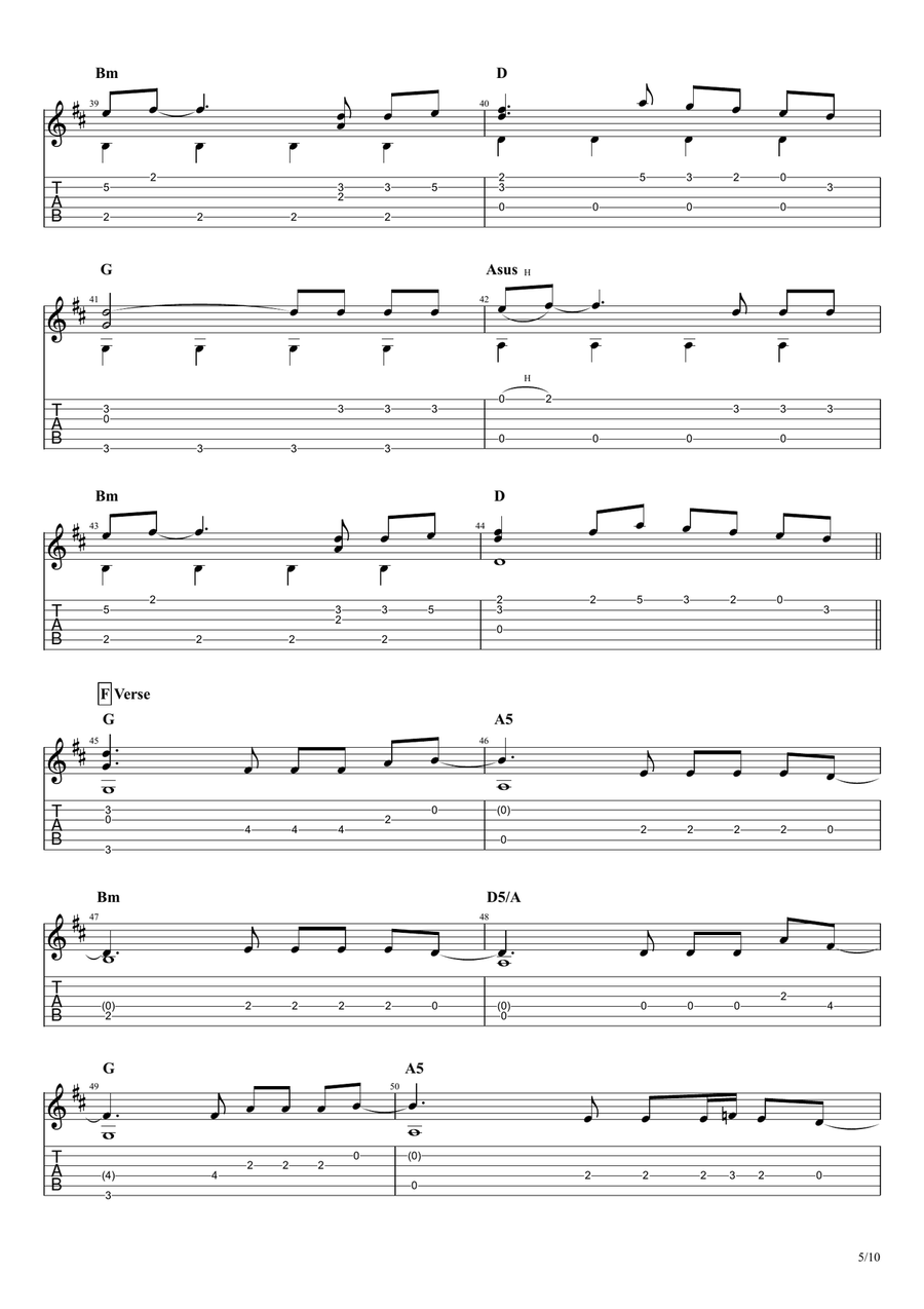 Wolves Guitar Tablature scores gallery preview page 5