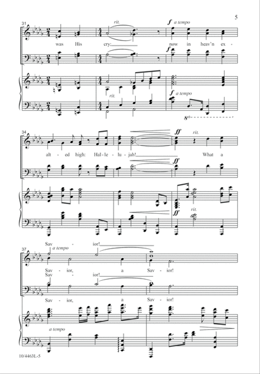 Hallelujah! What a Savior! 4-Part scores gallery preview page 5