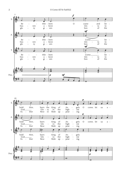 O Come All Ye Faithful (SAT choir and piano accompaniment) image number null