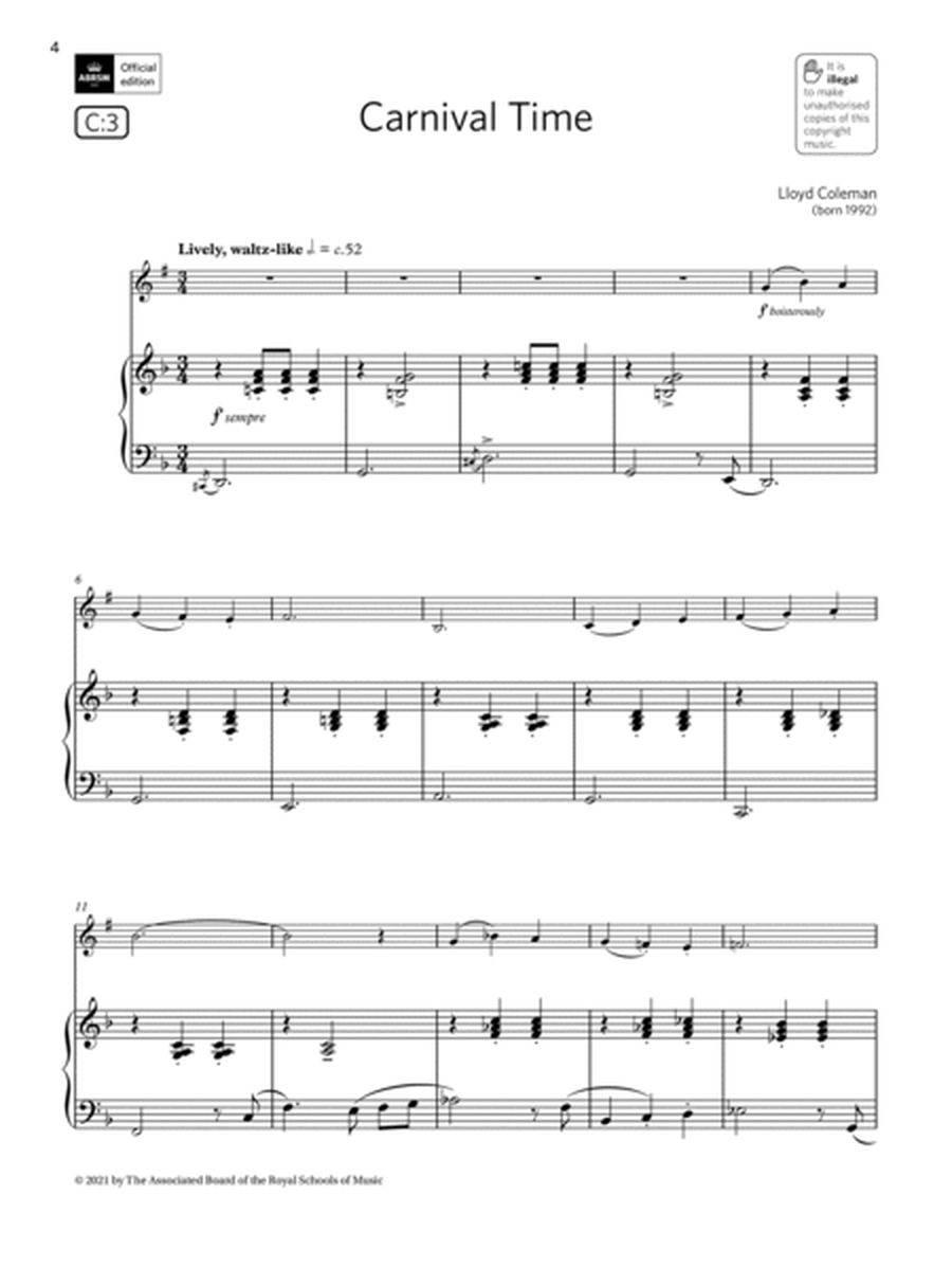 Carnival Time (Grade 2 List C3 from the ABRSM Clarinet syllabus from 2022)