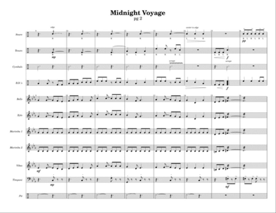 Midnight Voyage w/Tutor Tracks Percussion Ensemble scores gallery preview page 3