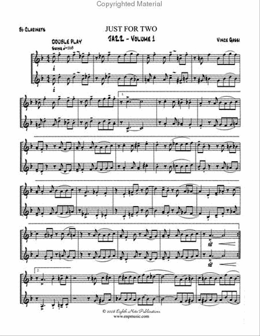 Just for Two Jazz, Volume 1 Clarinet Duet scores gallery preview page 2